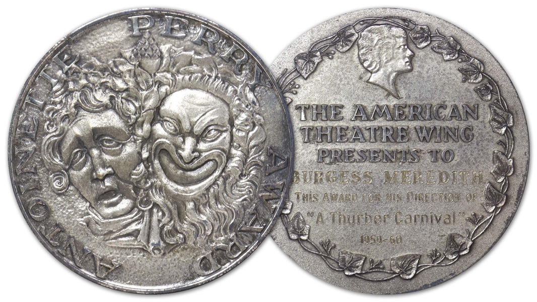 Burgess Meredith Tony Award -- Rare Special Tony Award From 1960 for Directing ''A Thurber Carnival''